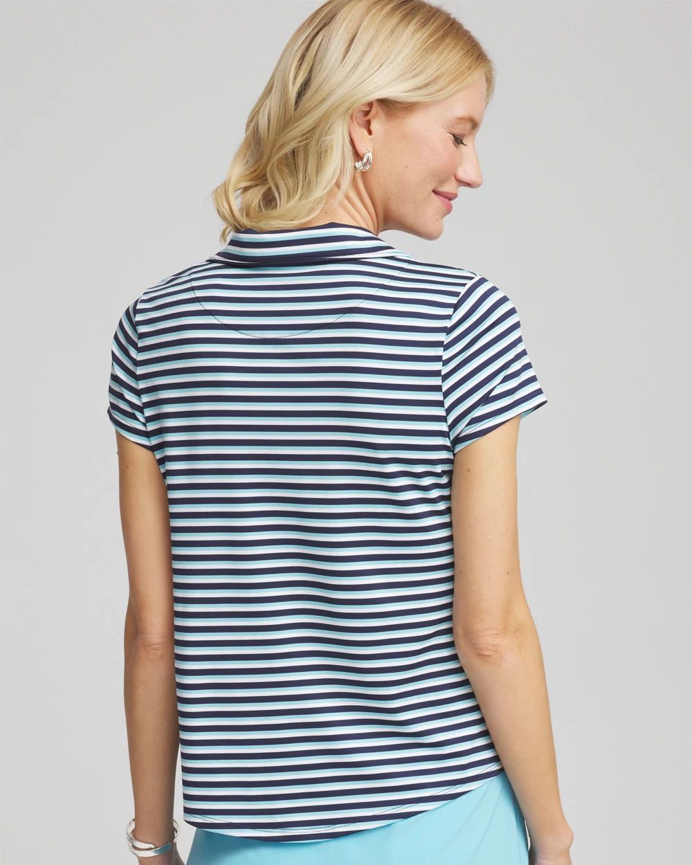 Zenergy® Striped UPF Mockneck Short-Sleeve Top | Chico's